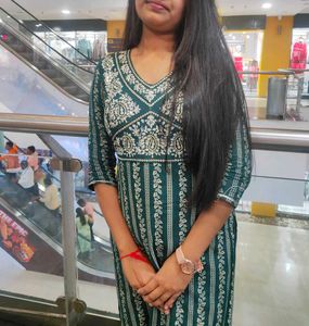 A Beautiful Green Colour Straight Kurti