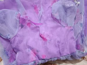 Organza Baby Girl Frock With Free Bow