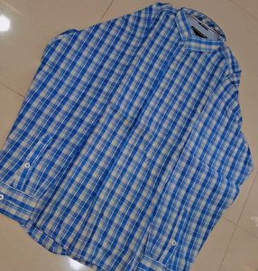 Men's Blue Checkered Casual Shirt
