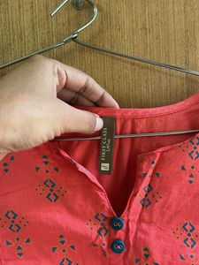 Coral Embroidered Kurta