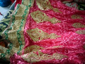 Elegant Pink &amp; Gold Embroidered Saree