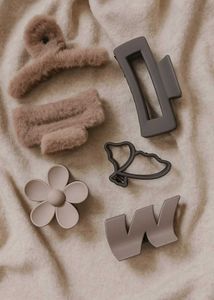 Hair Clip Set-6 , All Brown
