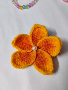 Crochet Plemeria Hairclip 🌸