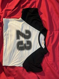 White &amp; Black Crop Top