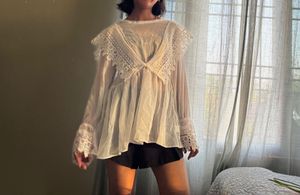White Lace Detail Blouse