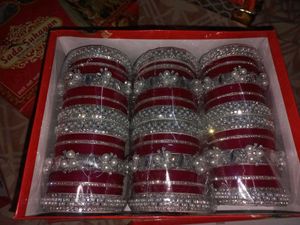 Pink &amp; Silver Bangle Set