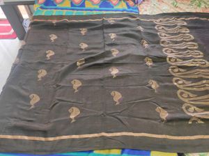 Light Weight Brown Cotton Silk Saree