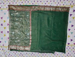 Green Embellished Saree with Blouse