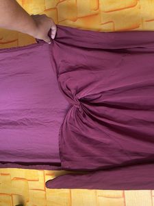 Burgundy Knot Front Dress