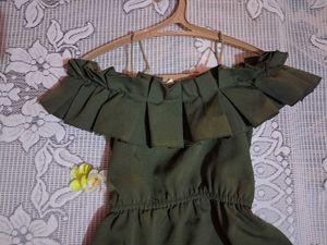 Olive Green Ruffle Dress