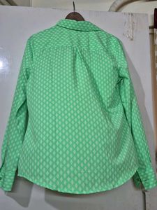Green Printed Shirt For Women