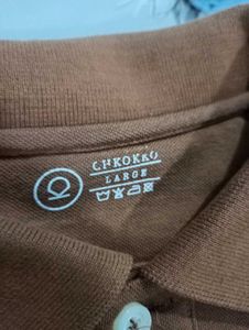 Chkokko Men's Brown Long Sleeve Polo