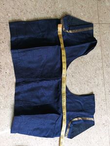 Teal Silk Saree with Gold Embroidery
