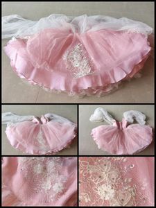 Fancy Peach Ruffle Peplum Gown