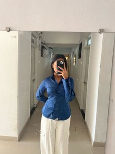 Stylish Blue Button-Down Shirt