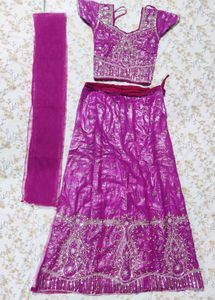 💜😍Girl's Lehanga Choli ( For 11 - 12 Years )