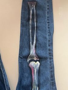 skeleton graphic jeans