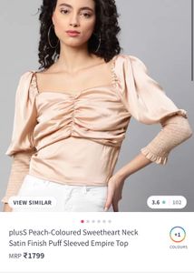 Metallic Puff Sleeve Corset Style Top