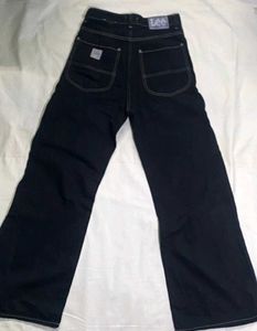 Lee x H&amp;M, Dark Wash Wide Leg Jeans-Contrast Stitc