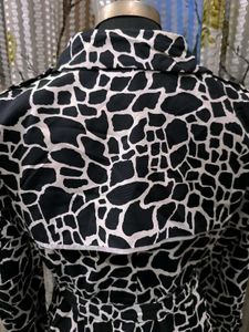 Chic Animal Print Trench Coat