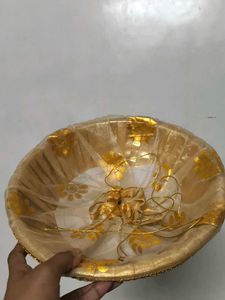 Gold Floral Decorative Bowl