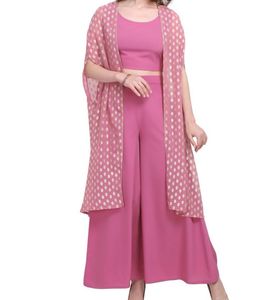 Ethnic Top Jacket Palazzo Set