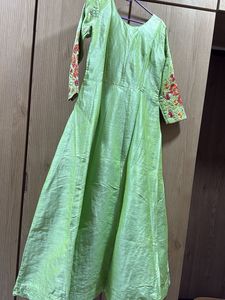 Elegant Green Embroidered Gown