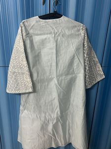 Vark Kurta Set Light Blue And White - M