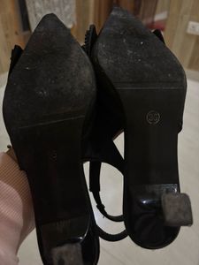 Black Bow Slingback Heels