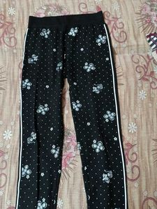 Black Floral Print Leggings
