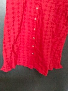 Red Button-Down Dress