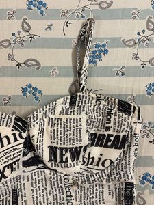 Newspaper Print Bustier Crop Top