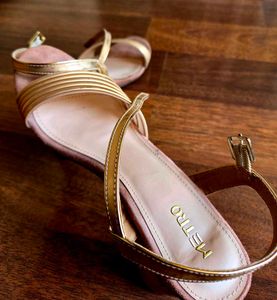 Metro Gold BLock Party Heels