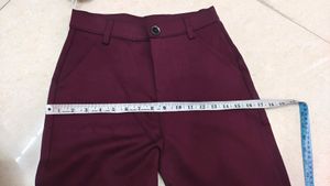 Burgundy Formal Pants For Women
