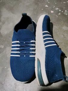 Comfortable Blue Slip-On Sneakers