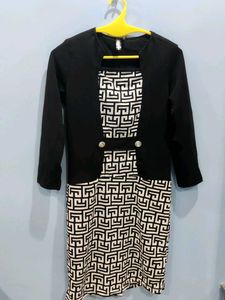 Geometric Print Bodycon Dress with Blazer