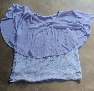 Periwinkle Top with Pearl Details