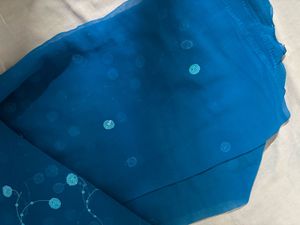 Blue Chiffon Saree