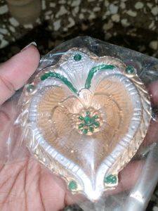 Decorative Leaf-Shaped Pooja Diya