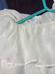 Off White Frill Top