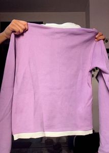Lilac Polo Collar Sweatshirt