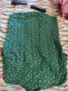 Green Floral Print Button-Down Shirt