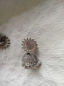 Silver Jhumka Earrings