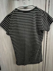 Black Striped T-Shirt with Graphic Print
