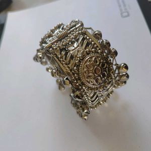 Vintage Silver Jingle Bell Cuff Bracelet