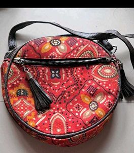 Red Patterned Crossbody Bag