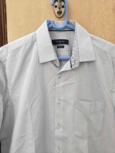 Grey Self Design Shirt