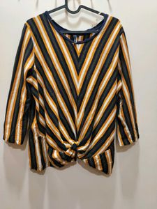 LOV by Westside Striped Denver Top Front Knot
