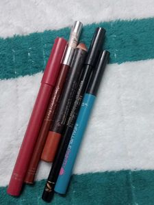 Mixed blue eyeliner lip liner