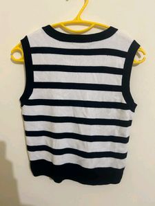 Black &amp; White Strips Top